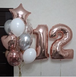 Набор шаров на 12 лет "Розовое золото"